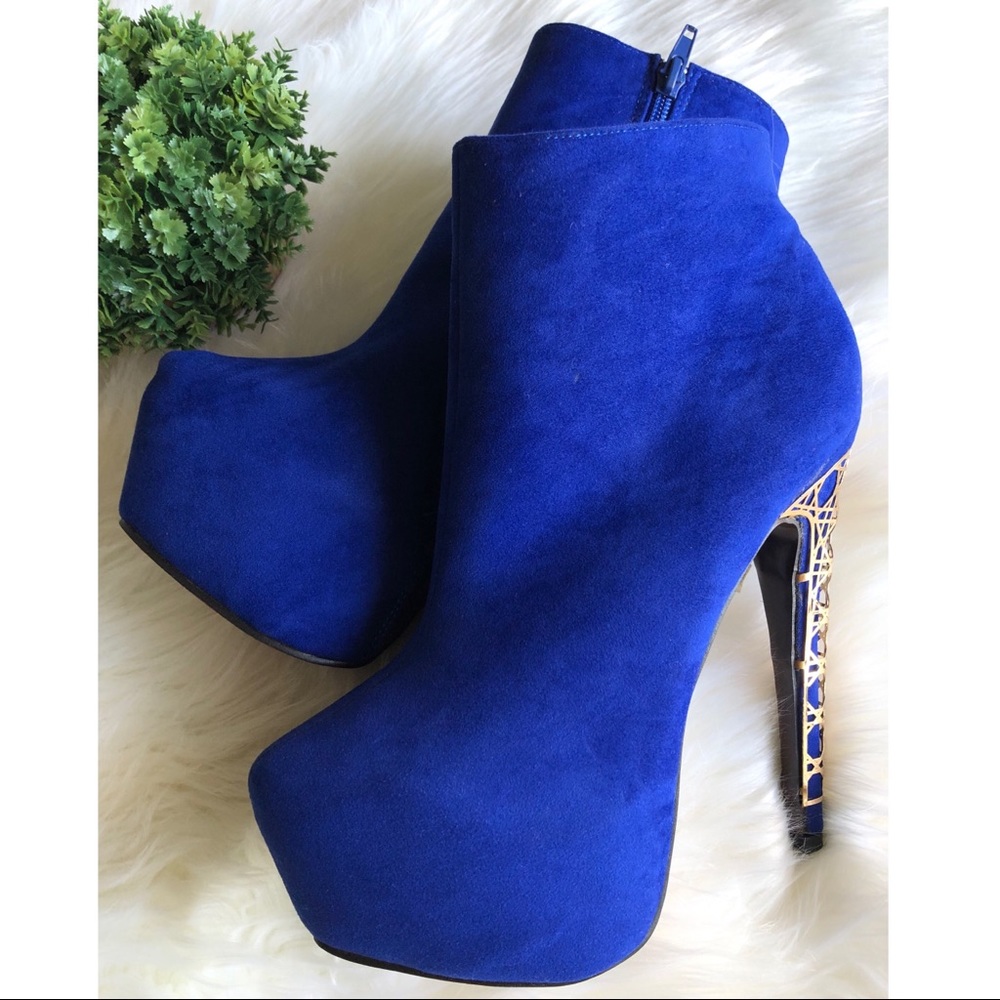 🆕 Royal Blue Platform Stiletto Booties - Picture 7 of 7